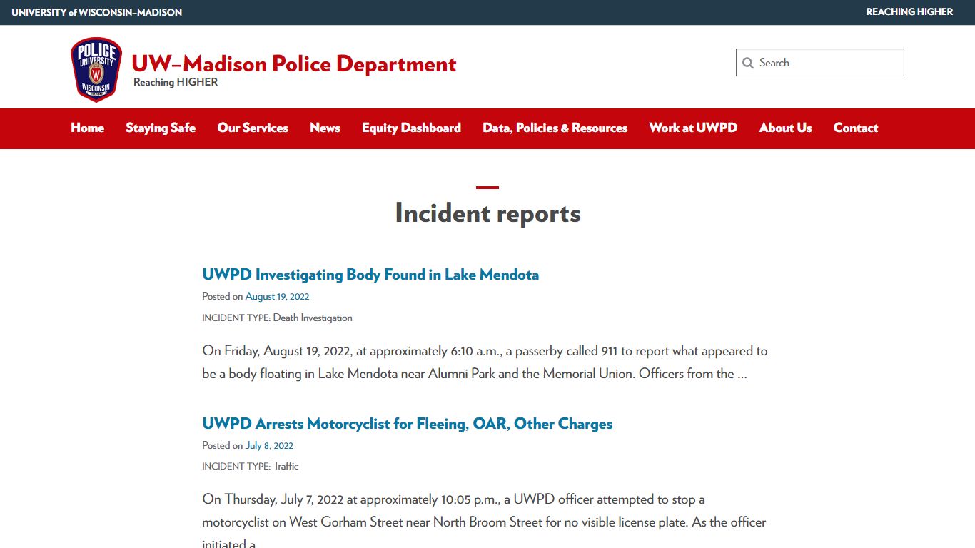 Incident reports Archive - UW–Madison Police Department